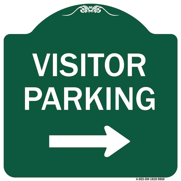 Visitor-parking Right Heavy-Gauge Aluminum Architectural Sign, 18" x 18", GW-1818-9868